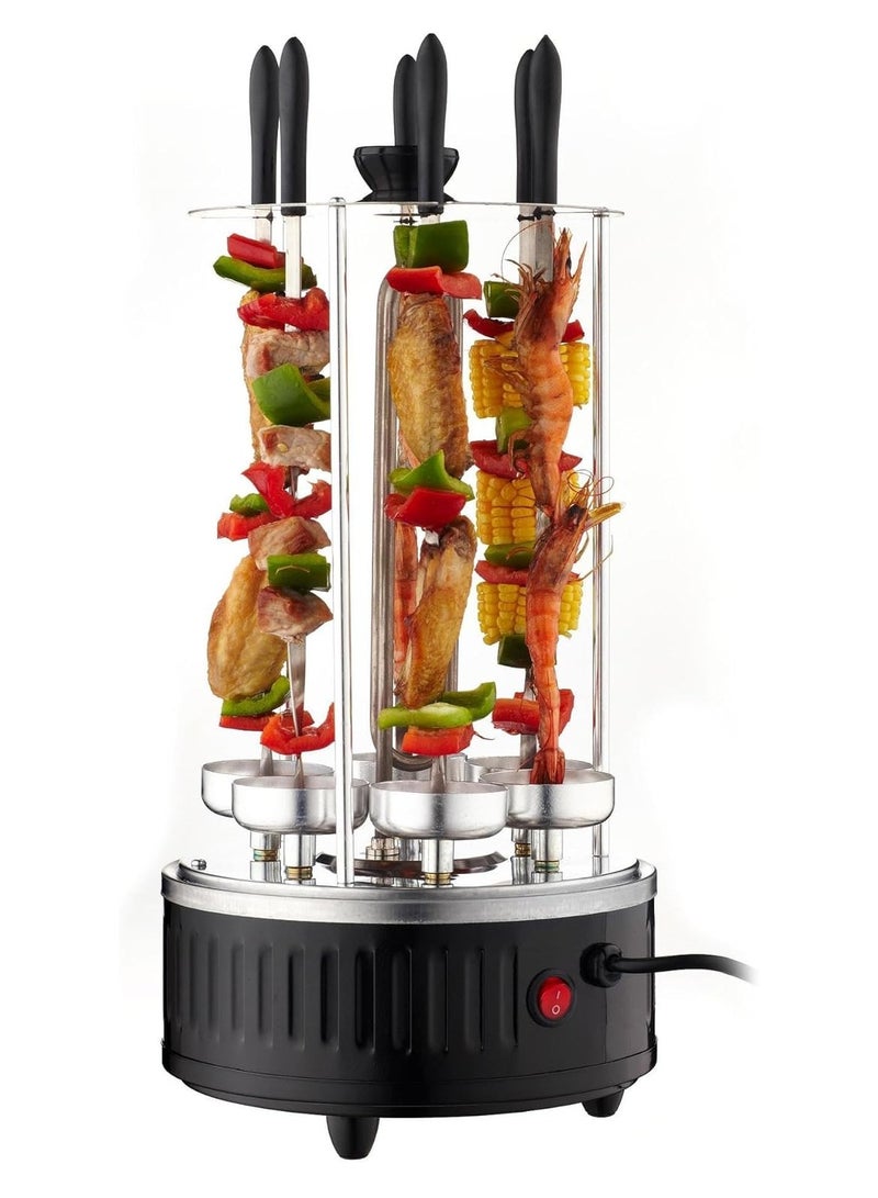 DubaiGallery Stainless steel heating tube 360-degree automatic rotating skewer barbecue machine barbecue oven spiral family gathering 6 long skewers  - Image 4