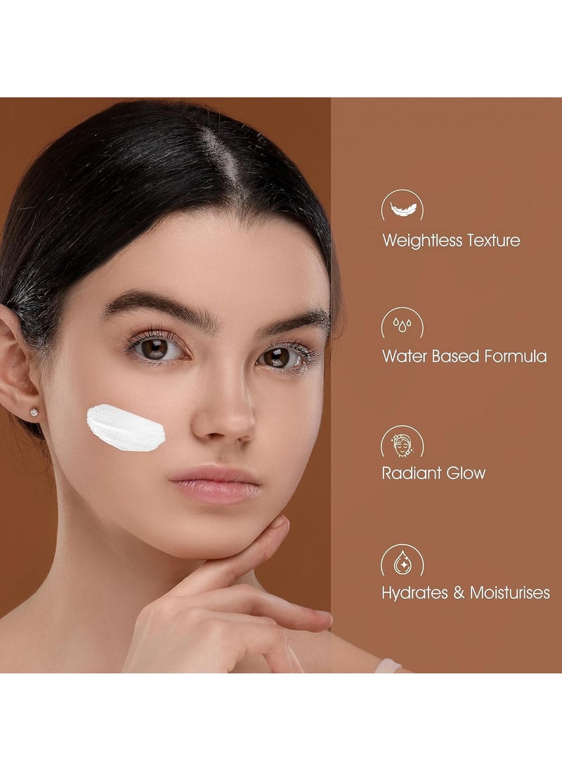 COLORS QUEEN Moon Lite Magic Highlighting Primer Face Makeup Non Greasy Long Lasting Lightweight Skin Hydrating Poreless Dewy Finish 32ml 02 - Gold  - Image 3