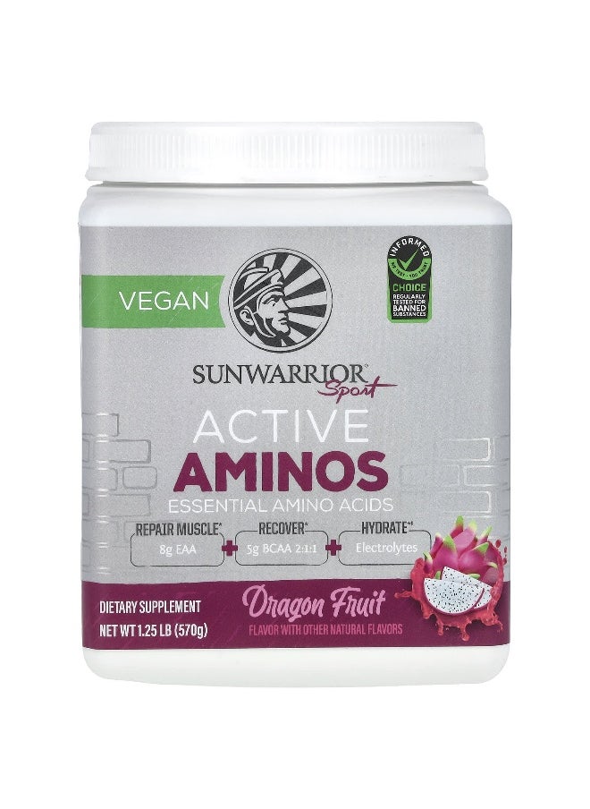 Sunwarrior - Sunwarrior, Sport, Active Aminos, Dragon Fruit, 1.25 lbs (570 g) - Image 1