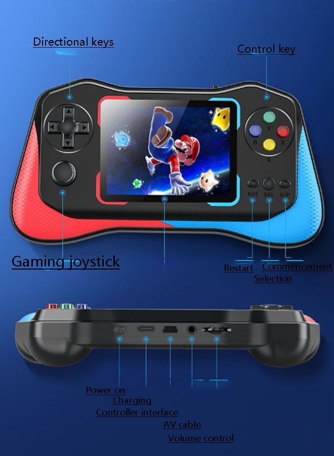 Neutral Classic Joystick Handheld Console + Gamepad (Two-Player Edition), 3.5-inch HD Colour Screen, Hundreds of Built-in Classic Games, 1200mAh Rechargeable Battery, Connects to TV and Gamepad (Colour) - Image 2