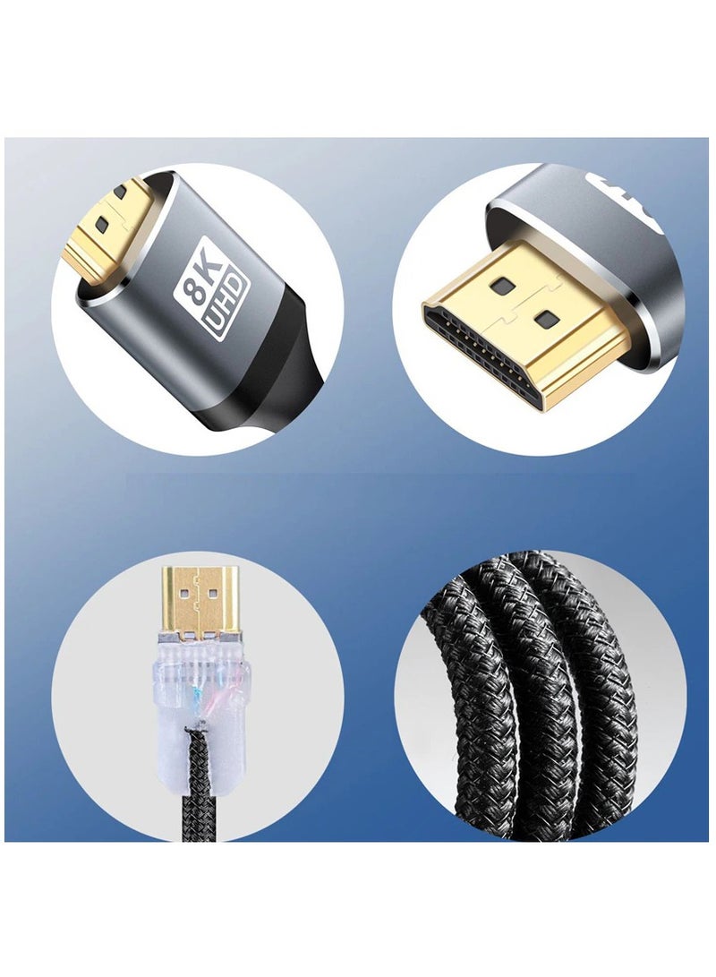 1M Nylon Braid 8K@60Hz HDMI To HDMI 2.1 Male Audio video Cable 48 Gbps For Laptop PC Computer Monitor Camera HDTV PS4 - Image 5