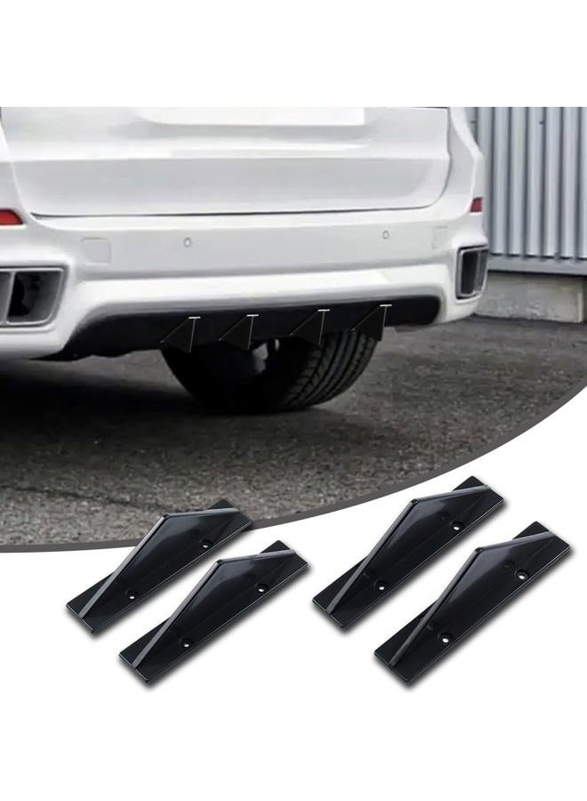 Couslcd 4pcs Car Lower Bumper Lip Diffuser, Rear Splitter Lip Wing with Screw, Anti-Crash Accessories Spoiler Fin Protector,Universal Auto Decoration for Car SUV Truck (B Surface Black) - Image 1