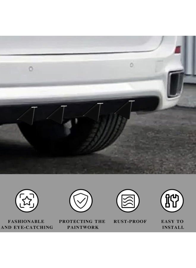 Couslcd 4pcs Car Lower Bumper Lip Diffuser, Rear Splitter Lip Wing with Screw, Anti-Crash Accessories Spoiler Fin Protector,Universal Auto Decoration for Car SUV Truck (B Surface Black) - Image 4