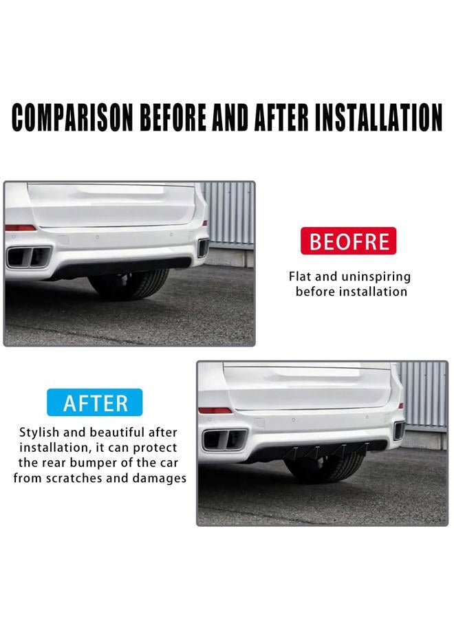 Couslcd 4pcs Car Lower Bumper Lip Diffuser, Rear Splitter Lip Wing with Screw, Anti-Crash Accessories Spoiler Fin Protector,Universal Auto Decoration for Car SUV Truck (B Surface Black) - Image 5