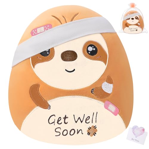 LeYoHa Get Well Soon Sloth Plush Get Well Soon Stuffed Animal Healing Gift for Recovery Sympathy and Cheerful Pillow Plush 9 Inch - Image 1