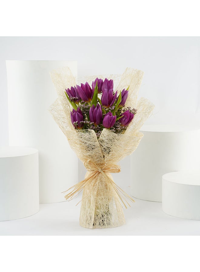 Ferns N Petals Fal Purple Tulip Bouquet
