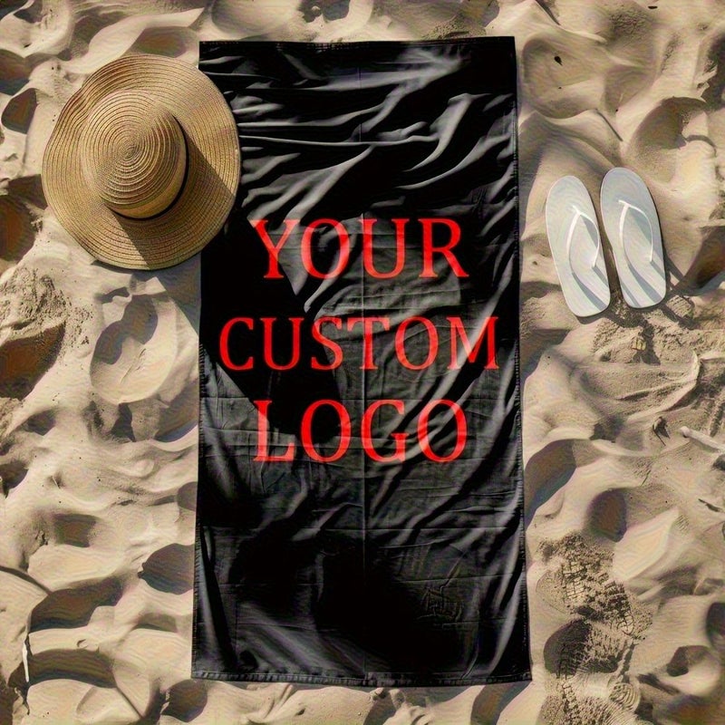 1 Set Personalized Beach Towel 19 69x31 5 Inch White Quick Dry Microfiber Custom Logo For Sports Team Corporate Event Hostess Gift - Image 4