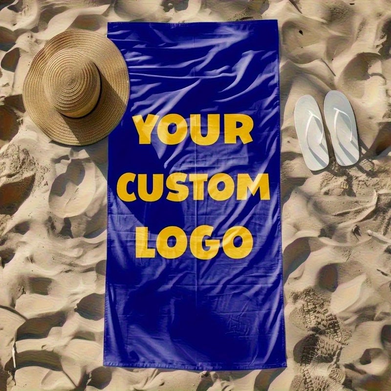 1 Set Personalized Beach Towel 19 69x31 5 Inch White Quick Dry Microfiber Custom Logo For Sports Team Corporate Event Hostess Gift - Image 2