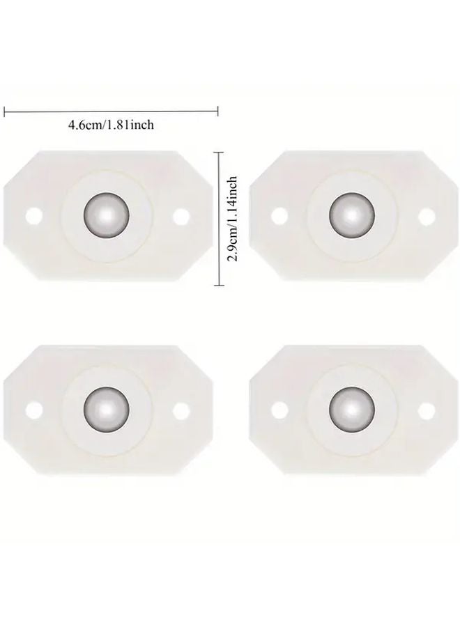 عجلات دوارة بيضاء ثقيلة صامتة 4 قطع، تدور 360 درجة، تركيب لاصق - Image 4