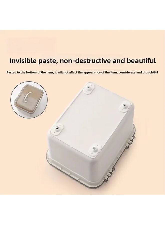 عجلات دوارة بيضاء ثقيلة صامتة 4 قطع، تدور 360 درجة، تركيب لاصق - Image 5