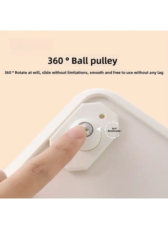 عجلات دوارة بيضاء ثقيلة صامتة 4 قطع، تدور 360 درجة، تركيب لاصق - Image 3