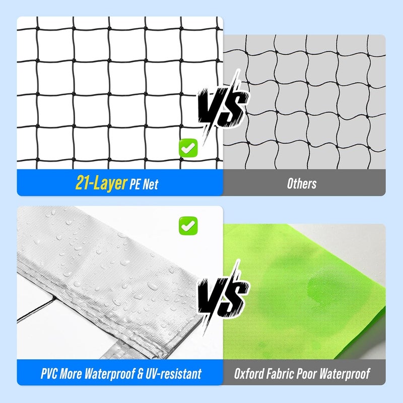 Patiassy Portable Volleyball Net Set for Backyard, Beach & Outdoor - Regulation Size, Height-Adjustable Poles, PU Volleyball with Pump, Carrying Bag - Image 4