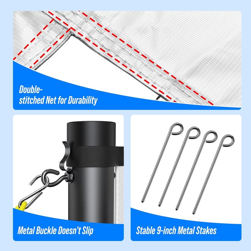 Patiassy Portable Volleyball Net Set for Backyard, Beach & Outdoor - Regulation Size, Height-Adjustable Poles, PU Volleyball with Pump, Carrying Bag - Image 3