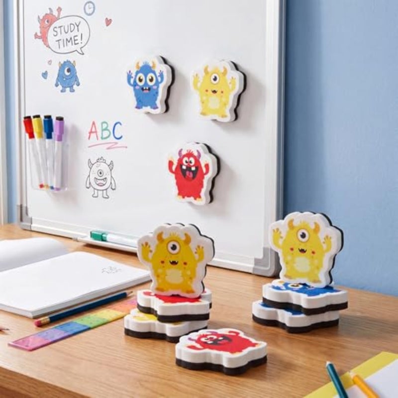 12 Pack Monster Magnetic Dry Erase Erasers Back to School Accessories 2.6'' Mini Whiteboard Eraser for Classroom Must Have Monster Chalkboard Wiper for Elementary Kindergarten Supplies - Image 4