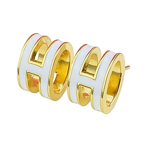 KMDJG Letter H Earrings - Titanium Steel, Hoop Design - Perfect for Weddings, Birthdays, Valentine's Day & Christmas - Image 1