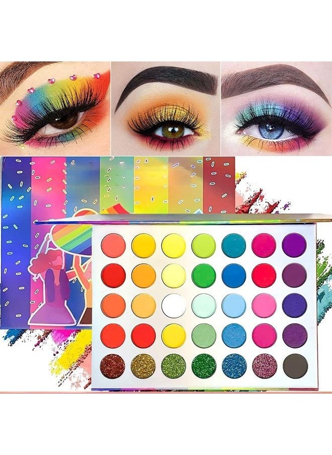 Jutoe - Eyeshadow Palette,35 Colors High Pigmented Makeup Palette Matte And Shimmer Glitter Powder Eye Shadow Waterproof Long Lasting Eye Shadow Palette(Style 2) - Image 1