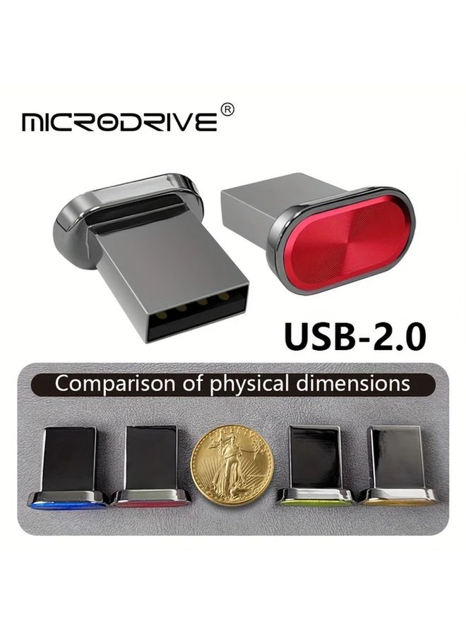 USB 2.0 8GB Micro Mini Metal Button Flash Drive Creative Red Car Music Gift For PC Laptop - Image 4