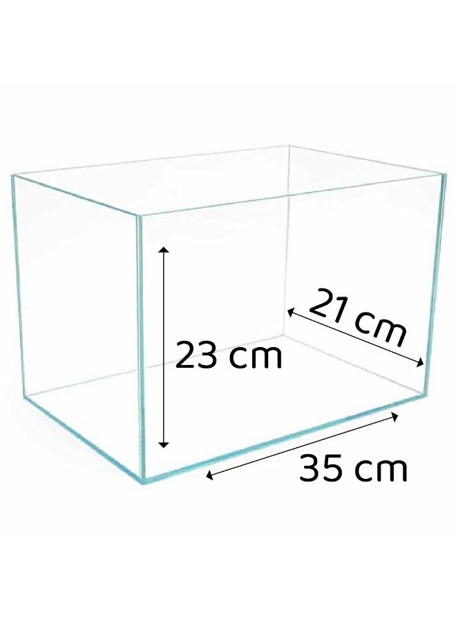 Glass Aquarium Tank – Modern Clear Fish Tank for Home or Office, Minimalist Design, Betta Fish Tank Aquarium, Shrimp & Small Fish Tank Aquarium  | 4 gallons | 15 liters | 35 cm x 21 cm x 23 cm | 5mm glass - Image 3