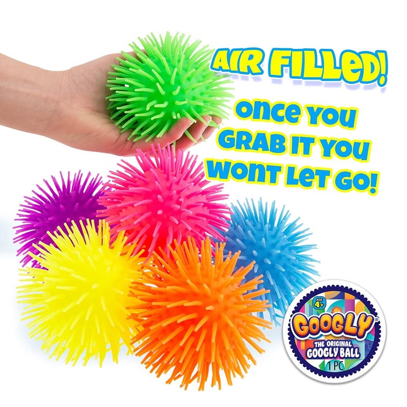 Ja-Ru JA-RU Googly Puffer Ball Rubber Spike Ball (1 Unit Assorted) Soft Squishy & Stretchy Tentacles. Colorful Fidget Toy for Kids. Therapy Balls & Party Favor Supply 22163-1 - Image 2