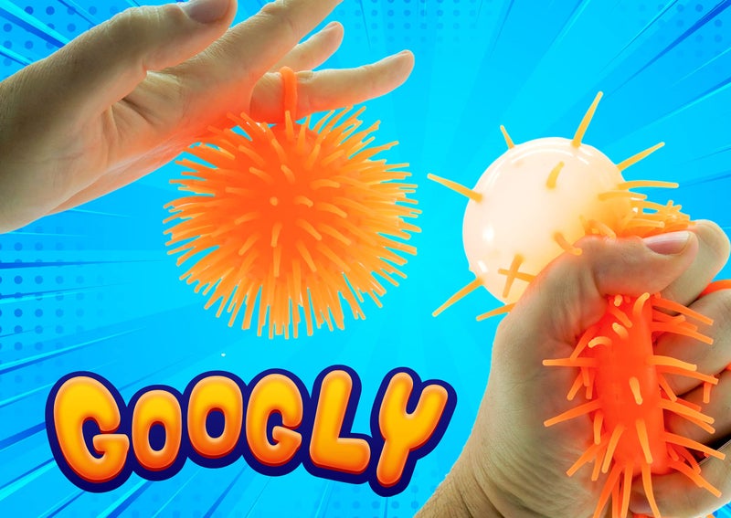 Ja-Ru JA-RU Googly Puffer Ball Rubber Spike Ball (1 Unit Assorted) Soft Squishy & Stretchy Tentacles. Colorful Fidget Toy for Kids. Therapy Balls & Party Favor Supply 22163-1 - Image 5