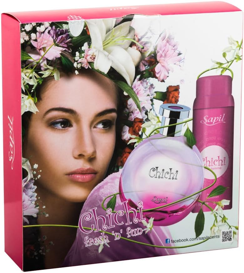 sapil مجموعة هدايا سابيل تشيشي للنساء - 100 مل عطر و 150 مل مزيل عرق - Image 2