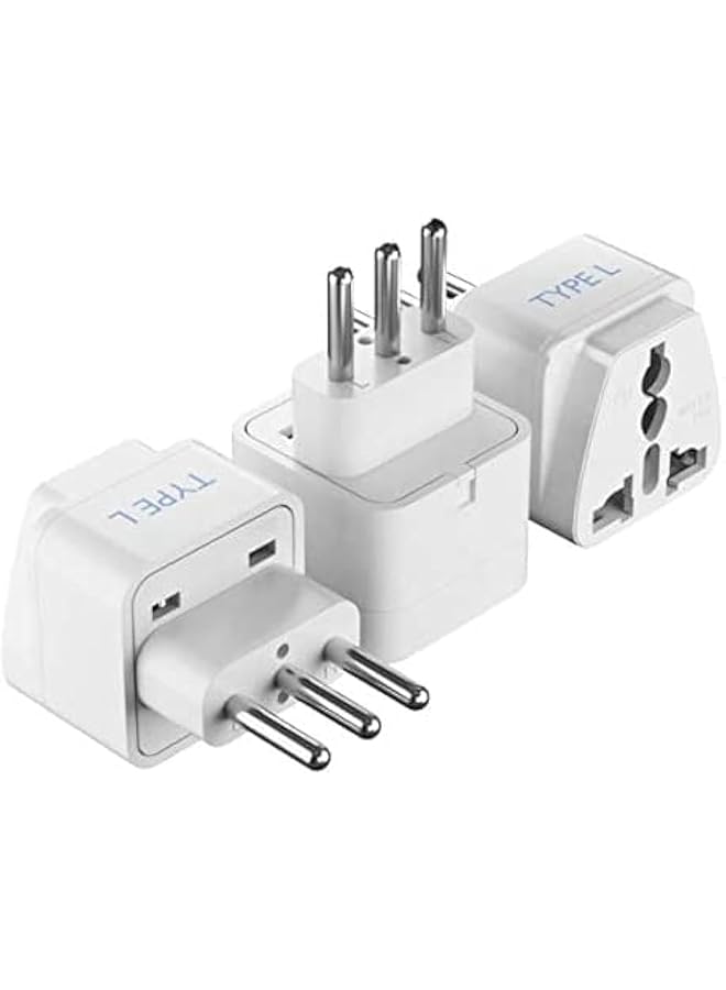 PROMASS 4xl Ceptics UAE to Italy, Chile Universal Travel Plug Adapter (Type L) - Perfect for Traveling to Rome - Charge your Cell Phones, Laptops, Tablets - Grounded - 3 Pack (GP-12A-3PK) - Image 1