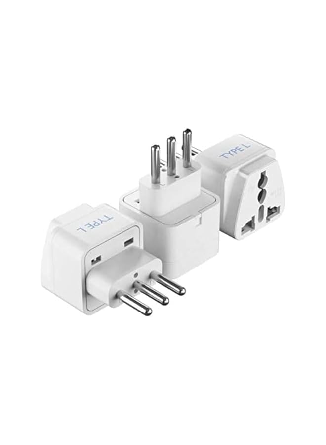 PROMASS 4xl Ceptics UAE to Italy, Chile Universal Travel Plug Adapter (Type L) - Perfect for Traveling to Rome - Charge your Cell Phones, Laptops, Tablets - Grounded - 3 Pack (GP-12A-3PK) - Image 2