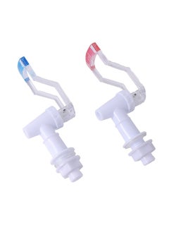 Water Dispenser Tap with Pipe Joint Set - Red & Blue 2-Piece | Plastic Water Cooler Spigots Reusable Spigot Spout Leak Proof Water Beverage Lever Pour Valve Water Crock Water Tap