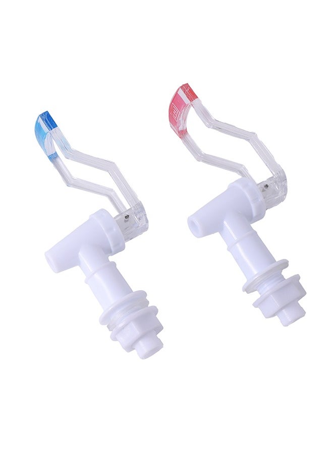 LAWAZIM - Water Dispenser Tap with Pipe Joint Set - Red & Blue 2-Piece | Plastic Water Cooler Spigots Reusable Spigot Spout Leak Proof Water Beverage Lever Pour Valve Water Crock Water Tap - Image 1