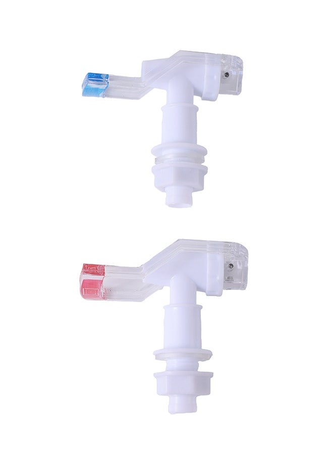 LAWAZIM - Water Dispenser Tap with Pipe Joint Set - Red & Blue 2-Piece | Plastic Water Cooler Spigots Reusable Spigot Spout Leak Proof Water Beverage Lever Pour Valve Water Crock Water Tap - Image 1