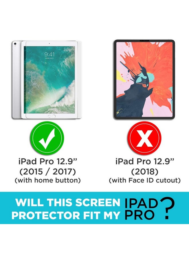 Tech Armor - واقي شاشة من الزجاج الباليستي مصمم لجهاز Apple Ipad Pro مقاس 12.9 بوصة (2015 و2017) عبوة واحدة - Image 1