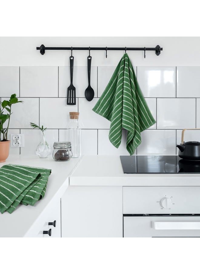 Jacquotha Hand Towels for Bathroom Green Striped - 2-Piece Premium Quick Drying Towels for Kitchen Spa Workout, Stylish Compact Towels for Hand Face Hair, 14” x 29” - Image 2