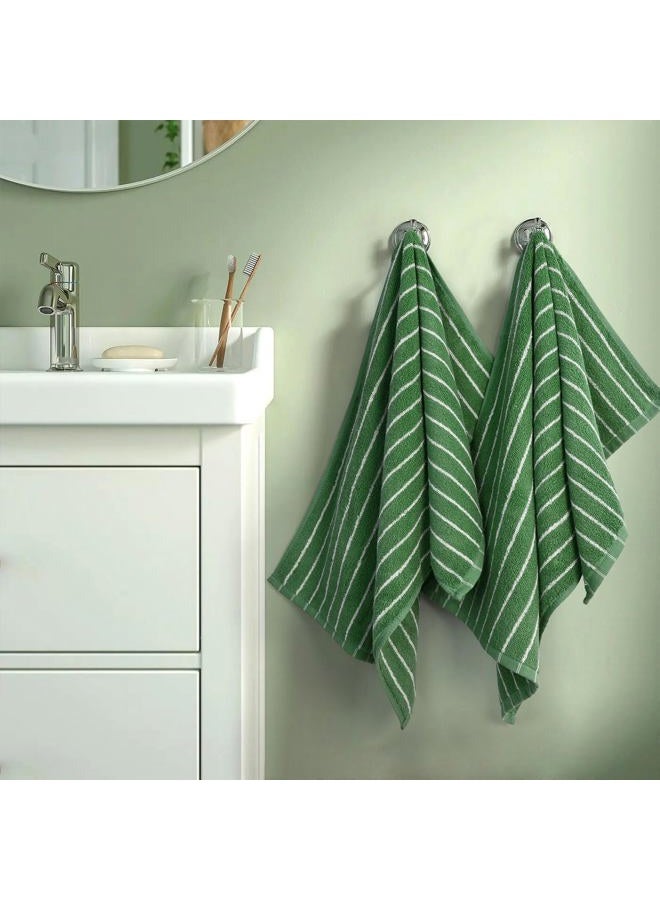 Jacquotha Hand Towels for Bathroom Green Striped - 2-Piece Premium Quick Drying Towels for Kitchen Spa Workout, Stylish Compact Towels for Hand Face Hair, 14” x 29” - Image 5