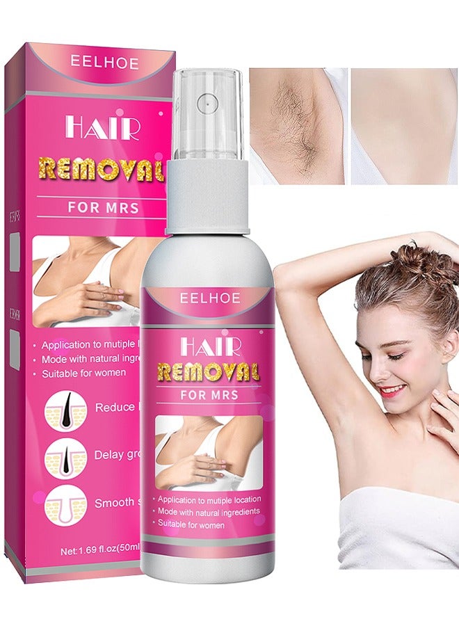 EELHOE Hair Removal Spray For Women, Painless Hair Removal Spray Armpit Gentle Hair Remover Refreshing Quick Hair Removal Spray, Gentle And Skin Friendly, Natural Ingredient Hair Removal Spray For Women 50ML - Image 1
