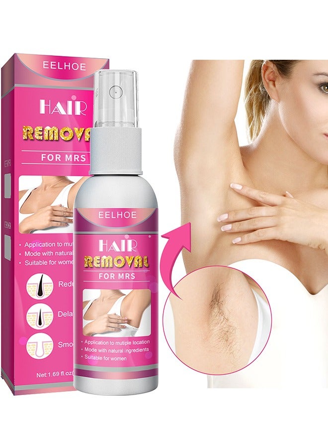 EELHOE Hair Removal Spray For Women, Painless Hair Removal Spray Armpit Gentle Hair Remover Refreshing Quick Hair Removal Spray, Gentle And Skin Friendly, Natural Ingredient Hair Removal Spray For Women 50ML - Image 2