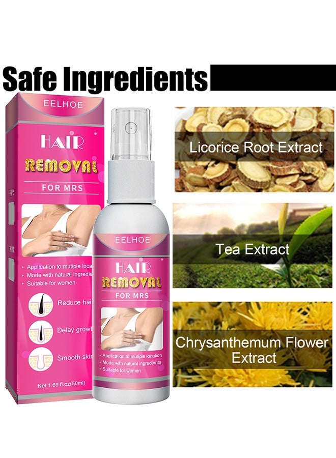 EELHOE Hair Removal Spray For Women, Painless Hair Removal Spray Armpit Gentle Hair Remover Refreshing Quick Hair Removal Spray, Gentle And Skin Friendly, Natural Ingredient Hair Removal Spray For Women 50ML - Image 3