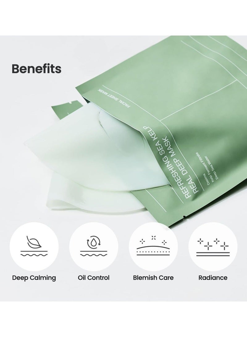 BIODANCE Sea Kelp Mask, Cleanses Pores, Controls Oil and Moisturizes Skin, Helps Balance Water and Oil in Skin, Suitable for Oily and Combination Skin, 34g x 4pcs - Image 2