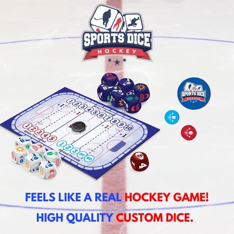 FoxMind -Games: Sports Dice-Hockey-Board-Game, Shoot The Puck & Beat The Goaltender to Score, Easy to Learn & Fun to Play, 2 or 4 Players, Ages 7+ - Image 4