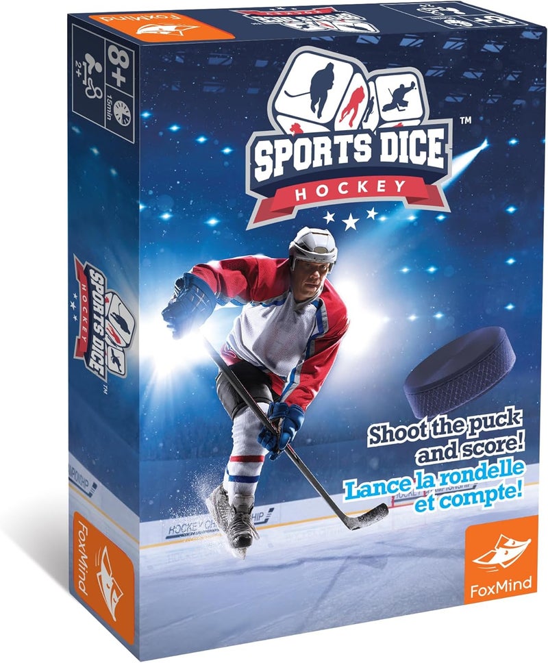FoxMind -Games: Sports Dice-Hockey-Board-Game, Shoot The Puck & Beat The Goaltender to Score, Easy to Learn & Fun to Play, 2 or 4 Players, Ages 7+ - Image 1