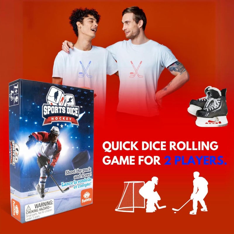 FoxMind -Games: Sports Dice-Hockey-Board-Game, Shoot The Puck & Beat The Goaltender to Score, Easy to Learn & Fun to Play, 2 or 4 Players, Ages 7+ - Image 3