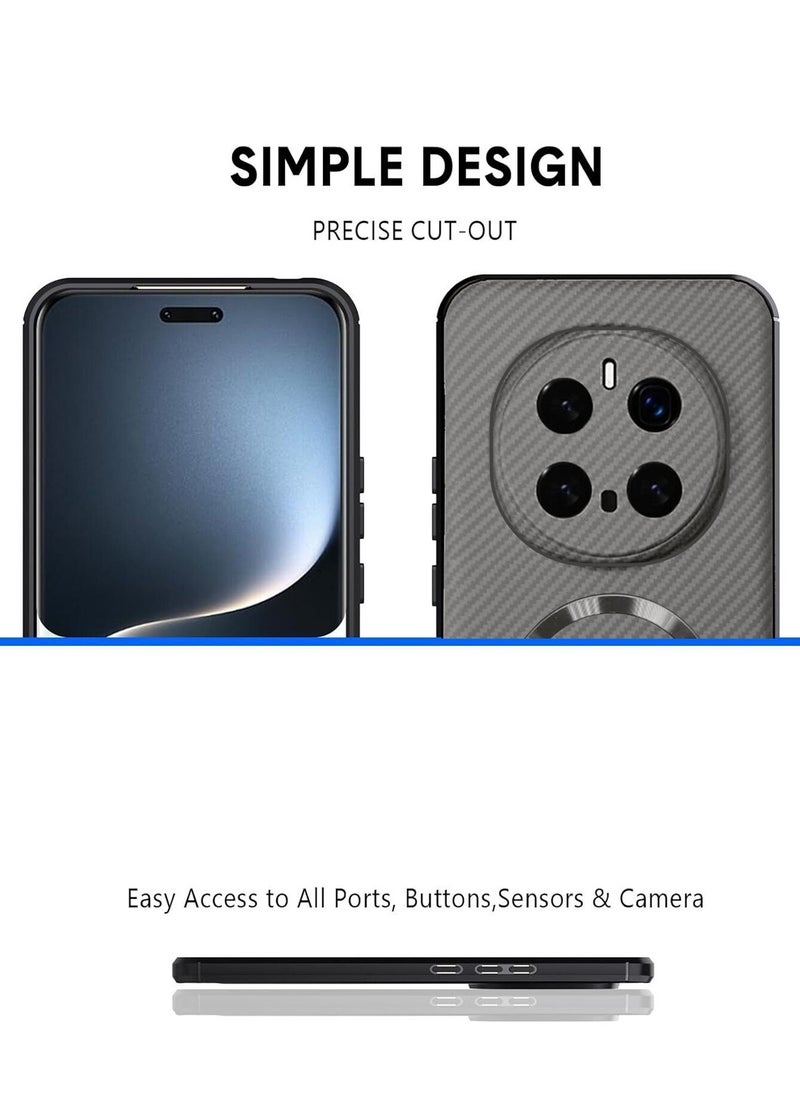 Wtech Honor Magic7 Pro 5G 2024 Liquid Silicone Carbon Fiber Texture With Magsafe Case Cover - Grey  - Image 3