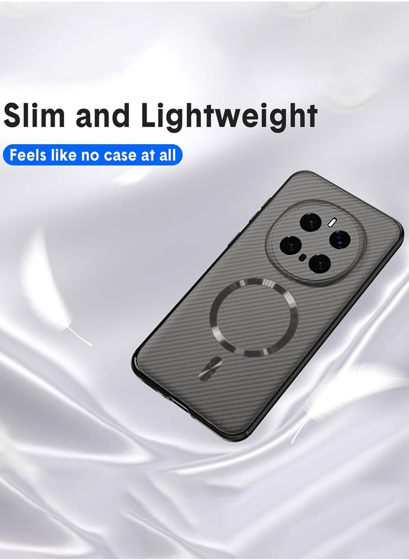 Wtech Honor Magic7 Pro 5G 2024 Liquid Silicone Carbon Fiber Texture With Magsafe Case Cover - Grey  - Image 4