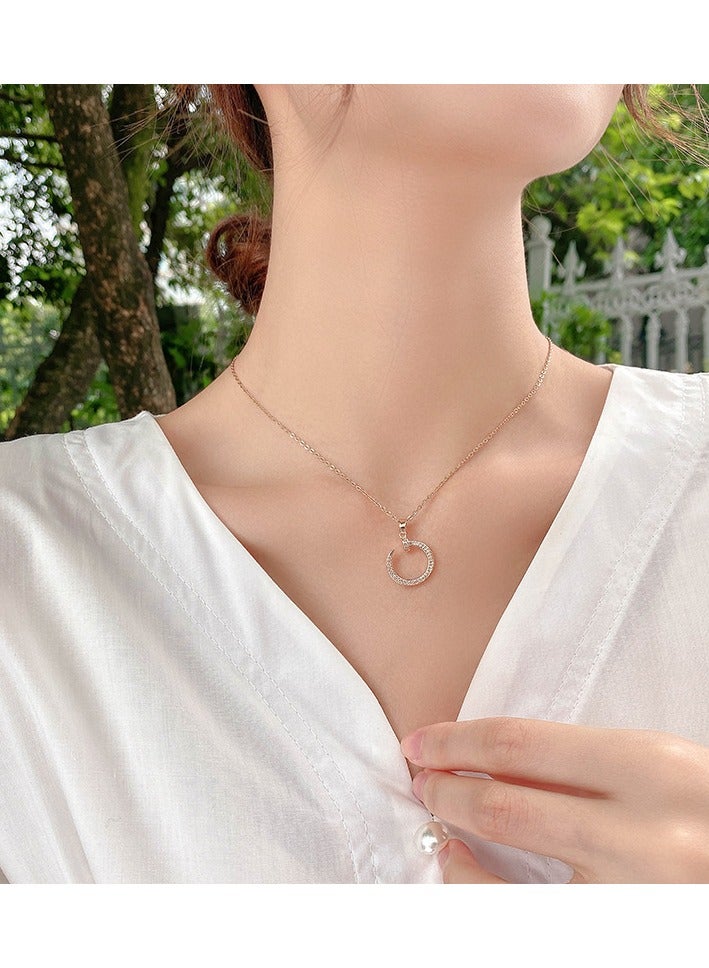 Necklace for Girls ,Women's Fashion Shiny Pendant Necklace （Gold） Jewelry Gifts - Image 2