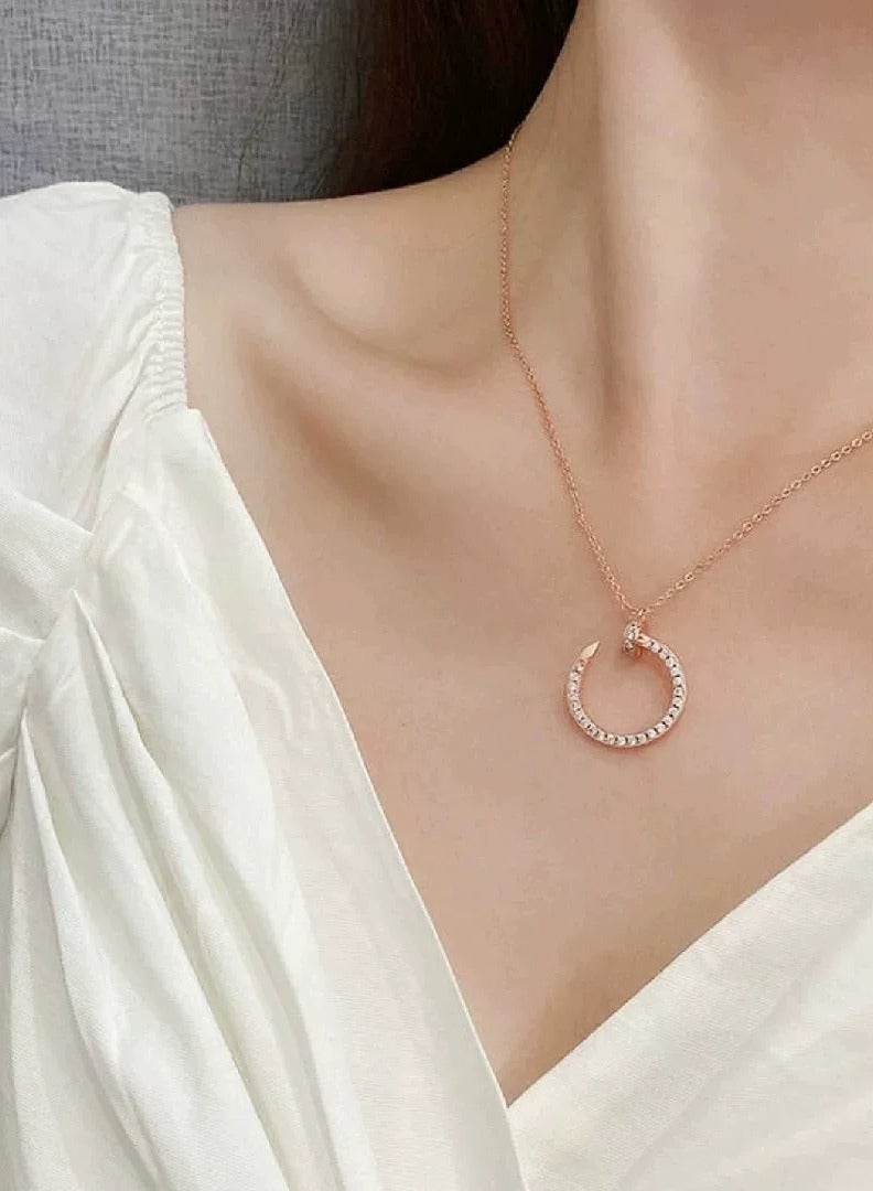 Necklace for Girls ,Women's Fashion Shiny Pendant Necklace （Gold） Jewelry Gifts - Image 4