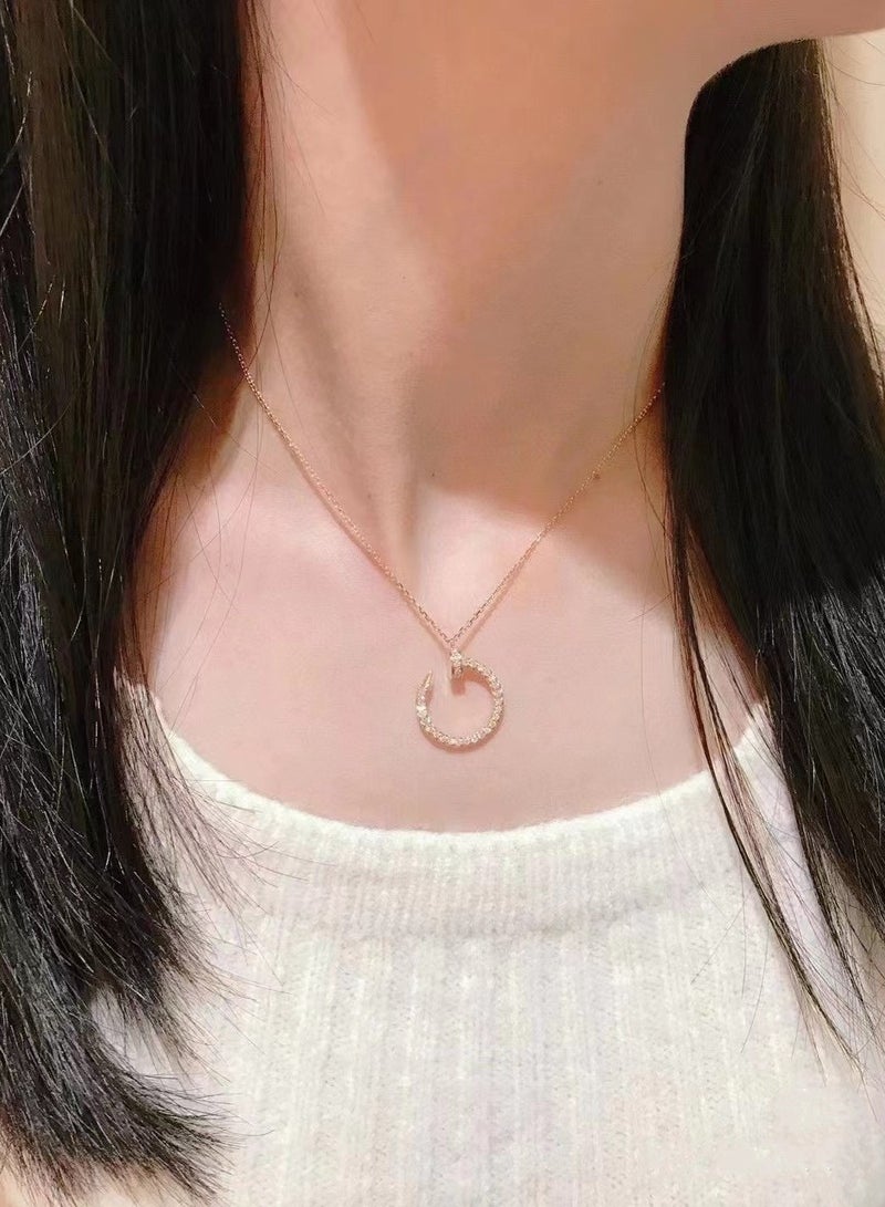 Necklace for Girls ,Women's Fashion Shiny Pendant Necklace （Gold） Jewelry Gifts - Image 1