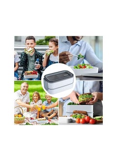 SUCITY Leakproof Bento Box Large Lunch Box With Compartments Und Cutlery Set Food Picks For Lunch Box Containers For Adults Microwave Food Safebento Boxes  - Image 3