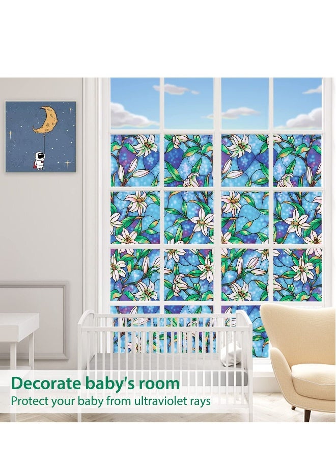 Privacy Window Films, Stained Glass Window Film Privacy, Anti UV Rainbow Window Clings, No Glue Static Cling Glass Film Removable - Image 2