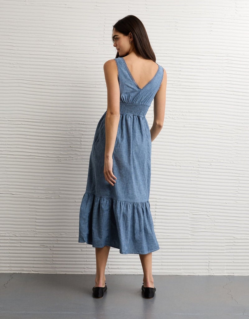 American Eagle AE Tie-Front Midi Dress - Image 2