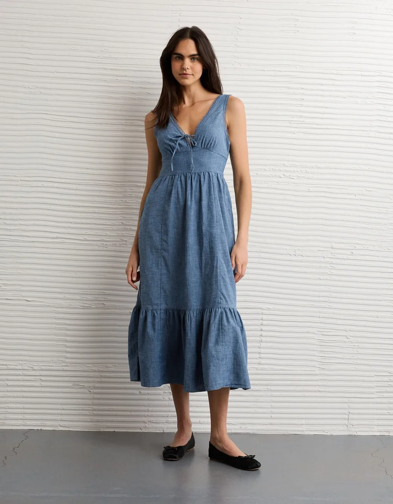 امريكان ايجل فستان ميدي برباط أمامي