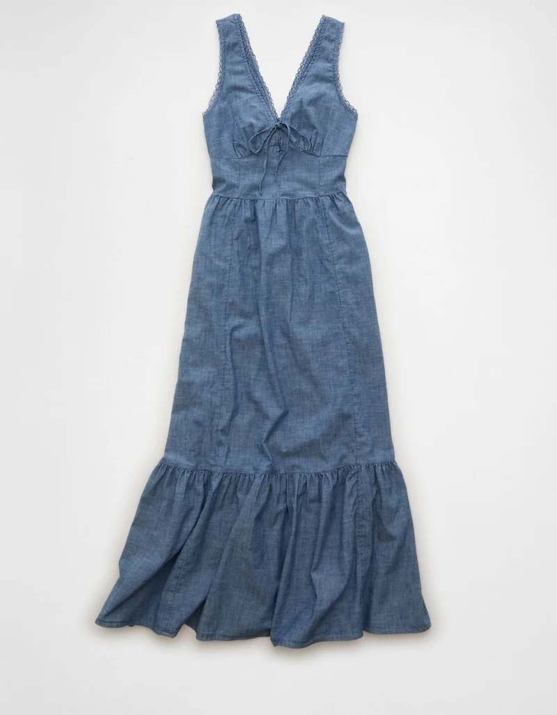 American Eagle  AE Tie-Front Midi Dress for Women | Best Price UAE